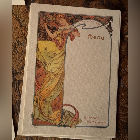 Alphonse Mucha Menu ephemera MONET champs - Picture 6 of 11